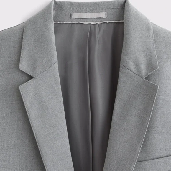 Men's Abercrombie A&F Collins Classic Blazer (Gray) - Picture 4 of 10